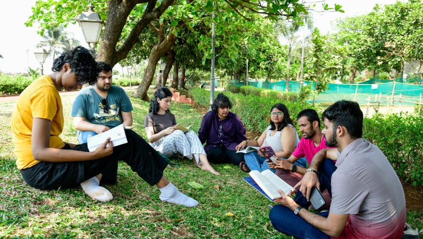 The team members spending time together-outdoor